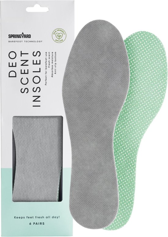 Springyard Deo Scent Insoles - inlegzolen voor blote voeten - droge voeten en schoenen - frisse geur - 6 paar - maat 39/40