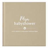 Fyllbooks Babyshower boek - Invulboek - Gastenboek voor babyshower - Linnen cover Taupe