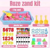 Kinetisch zand - 2 KG zand - Roze - Sensorisch speelgoed - Speel gereedschap - Zandbak speelgoed - Montessori speelgoed - Kinderspeelgoed - Zandbakspeelgoed - Speelzand - Kinetic sand - Magisch zand - Zand - Kinetisch zand vormpjes -