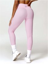 June Spring - Sport Legging - Maat L/Large - Kleur: Roze - Vocht afvoerend - Flexibel - Comfortabel - Duurzame Kwaliteit - Sportlegging voor vrouwen - Met ondersteuning
