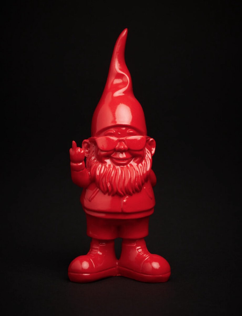 BLOGO Design The Nani’s Collection “Bernardo Medium Rood glanzend (F*ck You)” Polyresin Decoratie W 11,4 x H 27,8 cm WEIGHT 354 g