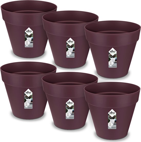 Gardebruk Bloempot Loft Urban - Set van 6 Rond 19x18cm - Mat Dieppaars