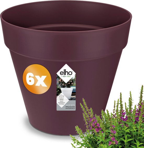 Gardebruk Bloempot Loft Urban - Set van 6 Rond 19x18cm - Mat Dieppaars