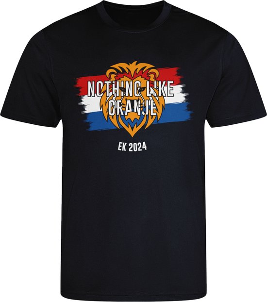 Oranje Shirt - Nederlands Elftal Shirt - Voetbal Shirt - EK Voetbal 2024 - EK 2024 - T-Shirt - Holland - Nederland - Zwart - Unisex - Gratis Verzending - Maat S