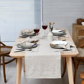 100% puur linnen tafelloper met steen gewassen 40 x 180 cm, voor eetkamer, keukentafel, handgemaakt van Europese vlas, , machinewasbaar