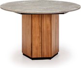 Eettafel Thai Natura Grijs Natuurlijk Steen Teakhout 120 x 77 x 120 cm