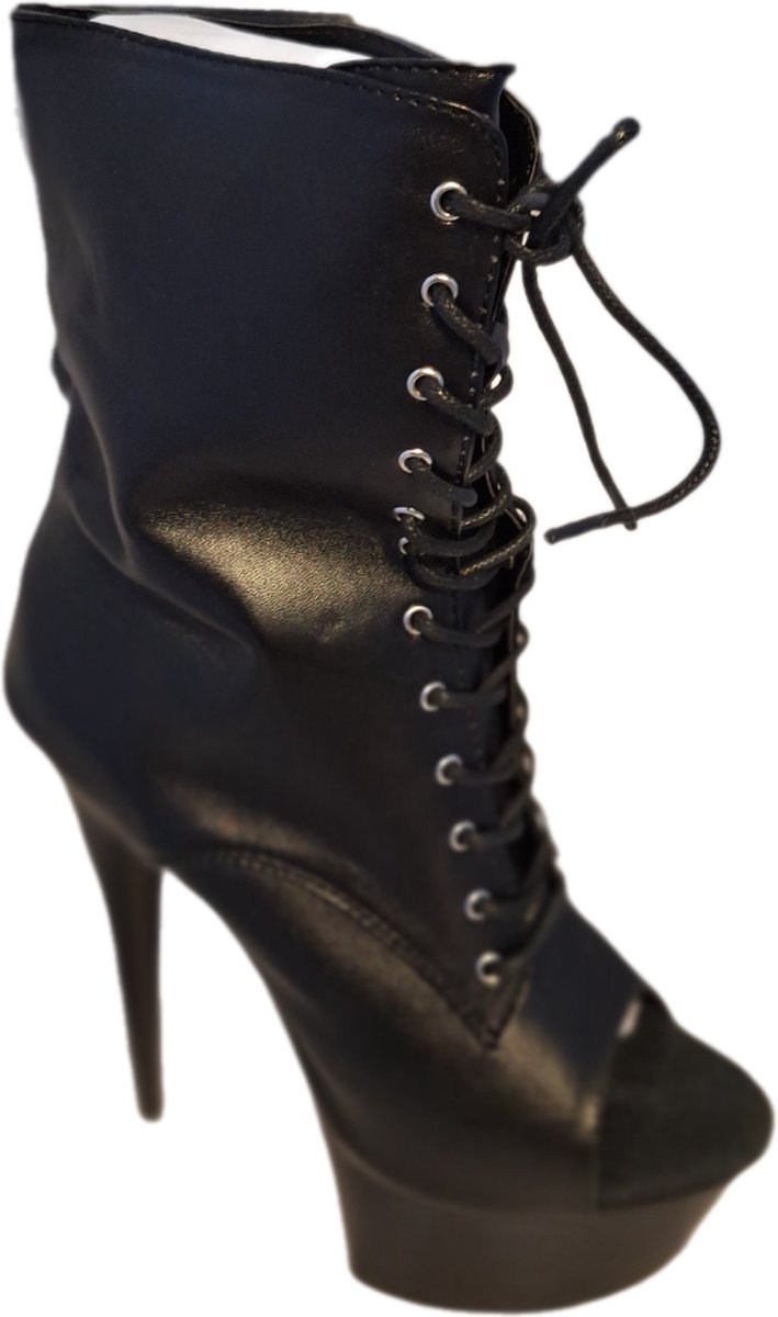 SOISBELLE enkel veterlaarsje met plateau van 5 cm en hak van15 cm SIZE 37