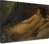 Liggende naakte vrouw - Henri Fantin-Latour schilderij - Vrouw schilderij - Schilderijen canvas Figuratief - Vintage schilderij - Canvas - Kunstwerk 90x60 cm