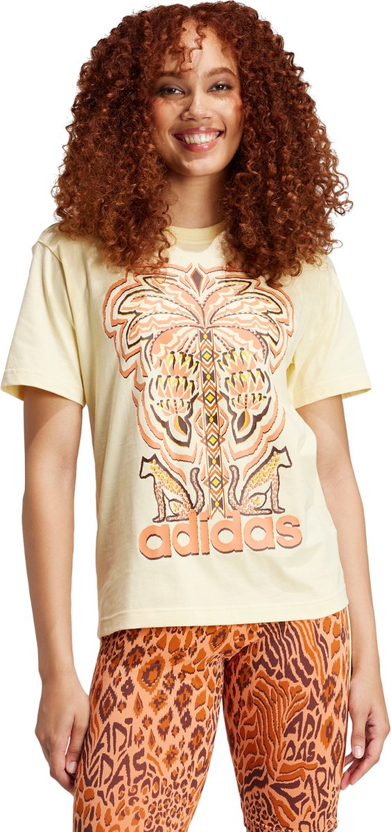 adidas Sportswear adidas x FARM Rio Graphic T-shirt Dames Geel