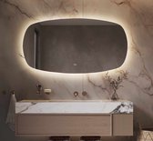 Deens ovale badkamerspiegel met indirecte verlichting, verwarming, instelbare lichtkleur en dimfunctie 140x74 cm