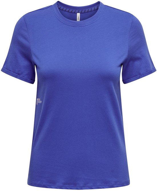 Only T-shirt Onlina Reg S/s Fold-up Top Box Jrs 15324012 Dazzling Blue/story Dames Maat - XL