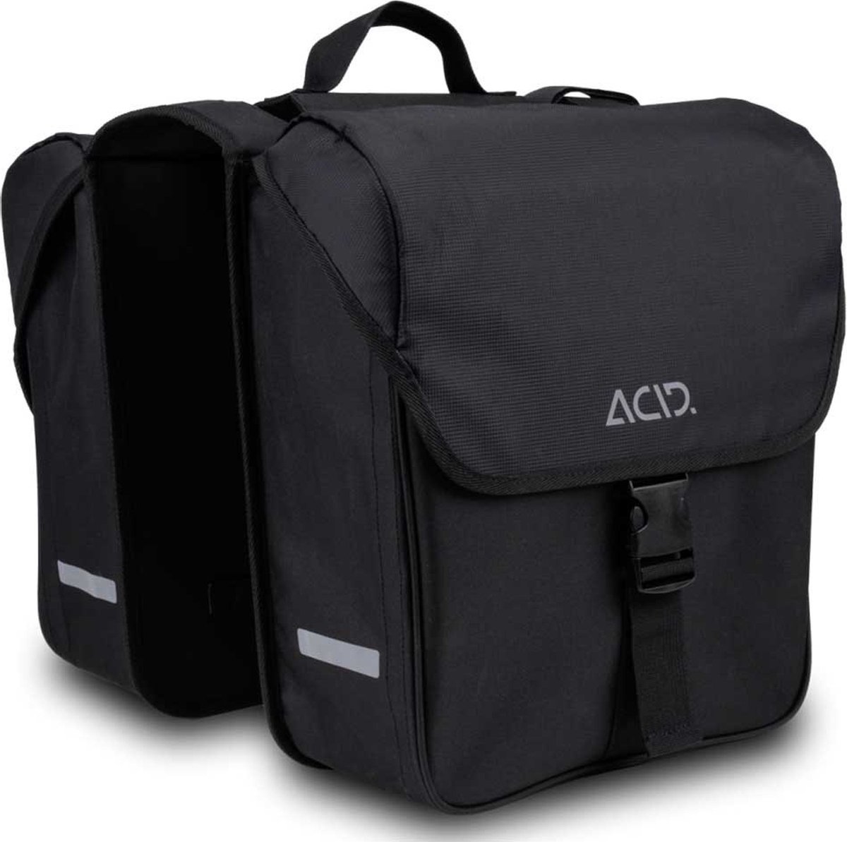 Acid Cmpt Zadeltassen - 30l - Fietstassen Dubbel - Met Reflectoren - Inclusief Regenhoes - Zwart