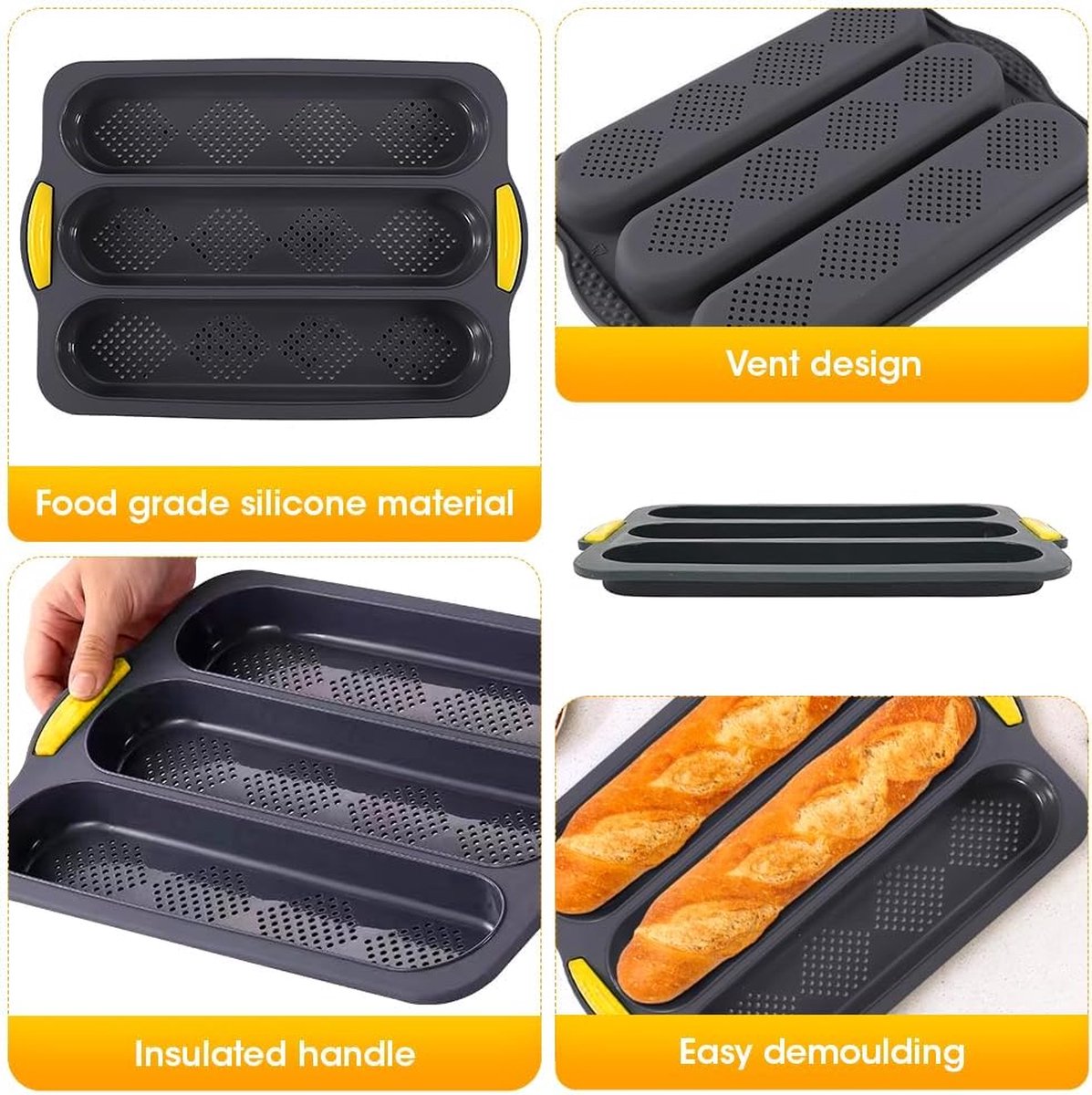 Silikomart Bake'n'Roll, deegroller voor pasta en snacks, kleur geel, afmetingen 110 x 97 h 78 mm, Made in Italy