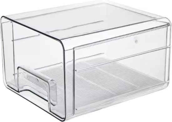RUDINO, Koelkast lade organizer, koelkast lade organizer, fruit opslag containers voor koelkast, koelkast organizer, koelkast lade, groen, geschikt voor groenten, fruit, zeevruchten, sojaproducten