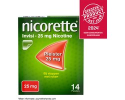 Nicorette Invisi Pleisters - 25mg - 1 x 14 stuks - nicotinevervanger - stoppen met roken