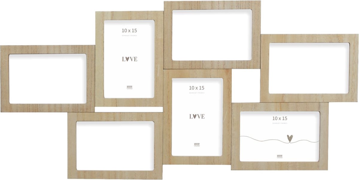 Deknudt Frames multifotolijst S68UC3 P7 - naturel - houtfineer - 7x 10x15 cm
