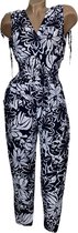 Dames jumpsuit met print XL/XXL (40-44) donkerblauw/wit