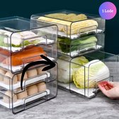 Janse® Koelkast organizer 1 lade - Schuiflade voor groente en fruit - Koelkast bakjes - Fruitlade - Voorraad box - Vershoud box