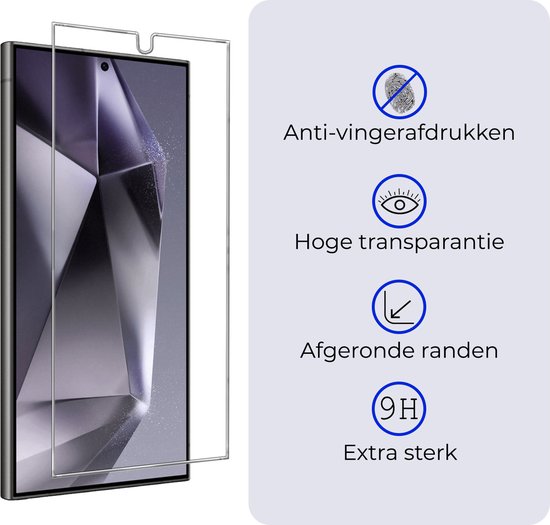 Protecteur d'écran adapté pour Samsung Galaxy S24 Ultra , protecteur d'écran en Glas Tempered Glass , protecteur d'écran adapté pour Samsung Galaxy S24 Ultra , protecteur d'écran, lot de 2