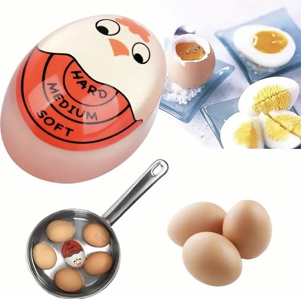 Ei kookwekker - Egg timer - Eierwekker - Eierkoker - Eiertimer - rood - Timer universeel - Kookwekker ei - Wekker ei - gadget