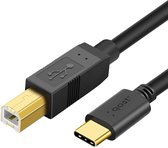 Qost - USB-C naar printerkabel - 2 meter - Snelheid tot 480 mbps - USB-C naar USB-B 2.0 - Zwart