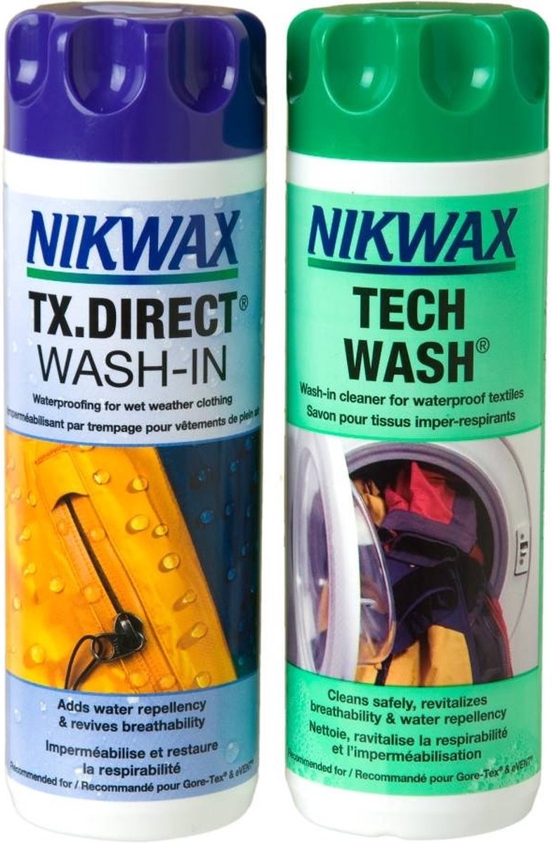 Nikwax Tech Wash & TX Direct voordeel set- impregneermiddel - wasmiddel - 2pack  - 300 ml - Nikwax