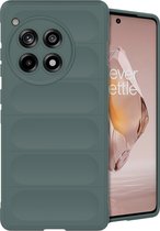 iMoshion Hoesje Geschikt voor OnePlus 12R Hoesje Siliconen - iMoshion EasyGrip Backcover - Donkergroen