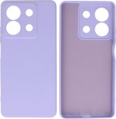Hoesje Geschikt voor Xiaomi Redmi Note 13 5G - Fashion Telefoonhoesje Backcover - Siliconen Hoesje - Paars