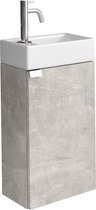 Badplaats Toiletmeubel Apollo 40 x 22 cm - Beton Grijs - Fonteinmeubel met Wastafel
