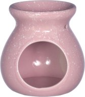 Ideas4seasons Geurbrander - amberblokjes/geurblokjes/geurolie - keramiek - roze - D10 x H10 cm