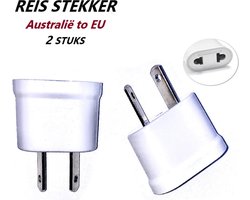 Reisstekker van EU naar Australië - 2 Stuks - Wereldstekker - Reis Adapter - Wit -Travel Adapter - Australië Stekker - Verloop adapter