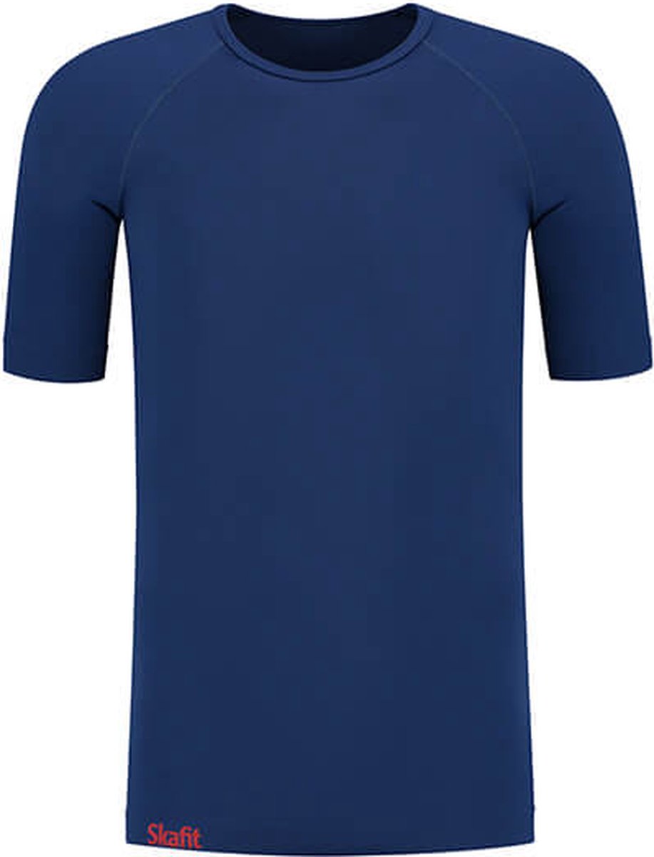 Skafit Casual heren ondershirt maat M - navy - ademend - antibacterieel - stretch - platte naden - extra lengte