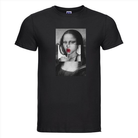 T-shirt Mona | Zwart | Maat XL