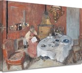 De eetkamer - Edouard Vuillard wanddecoratie - Interieur wanddecoratie - Schilderijen canvas Genre - Modern schilderij - Canvas schilderij woonkamer - Muurdecoratie 70x50 cm
