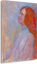 Devotie - Piet Mondriaan schilderij - Non-figuratief portret - Muurdecoratie Oude meesters - Schilderijen op canvas industrieel - Canvas keuken - Slaapkamer muurdecoratie 40x60 cm