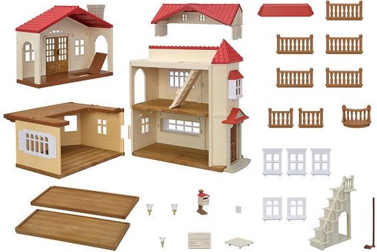 Sylvanian Families 5708- Groot poppenhuis met geheime speelkamer- poppenhuis- te combineren met Startershuis ( 5567) tot een mega poppenhuis - Sylvanian Families