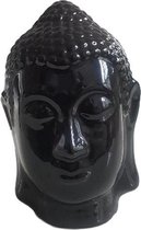 Beeld boeddha hoofd VINCE - Zwart - 16 cm