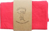 Laura’s Play Cotton - Speeldoek - Rood - 50 x 50 cm - Jongleersjaaltje - Jongleerdoekje - Speelzijde - Organisch Katoen
