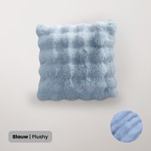 BankhoesDiscounter Housse de Coussin Peluche – 45*45cm – Bleu Clair – Housse de Coussin – Protège Oreiller