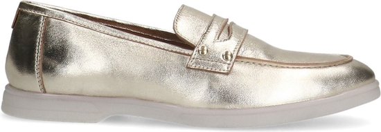 Manfield - Dames - Metallic gouden leren loafers - Maat 38