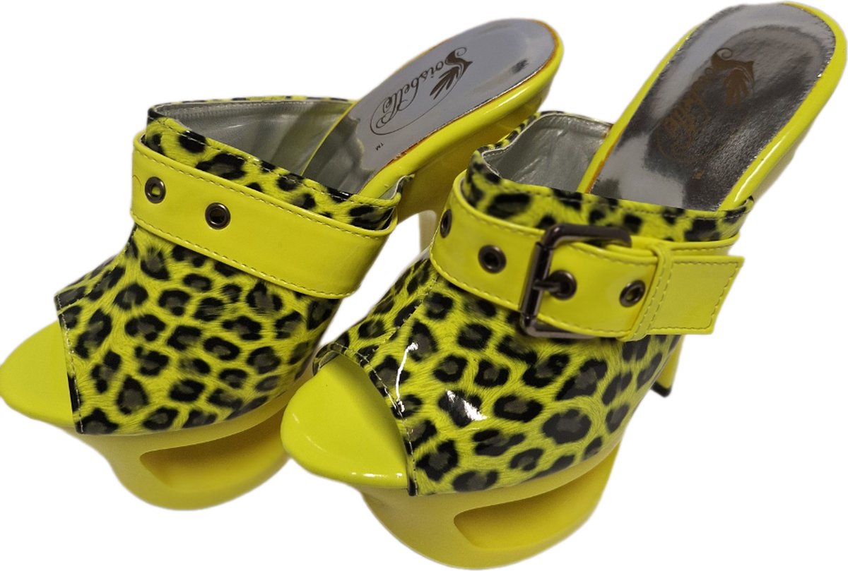 SOISBELLE MUILTJE MET OPEN PLATEAUZOOL( 5 CM) HAK (15 CM)