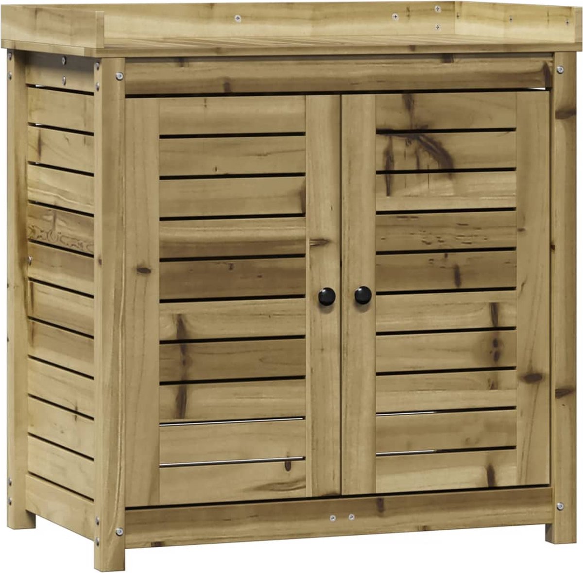 VidaXL Oppottafel met schappen 82 5x50x86 5 cm geïmpregneerd hout