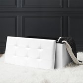 Déco maison - Banc de rangement avec couvercle amovible - blanc - 76,5 x 37,5 x 37,5 cm - pliable