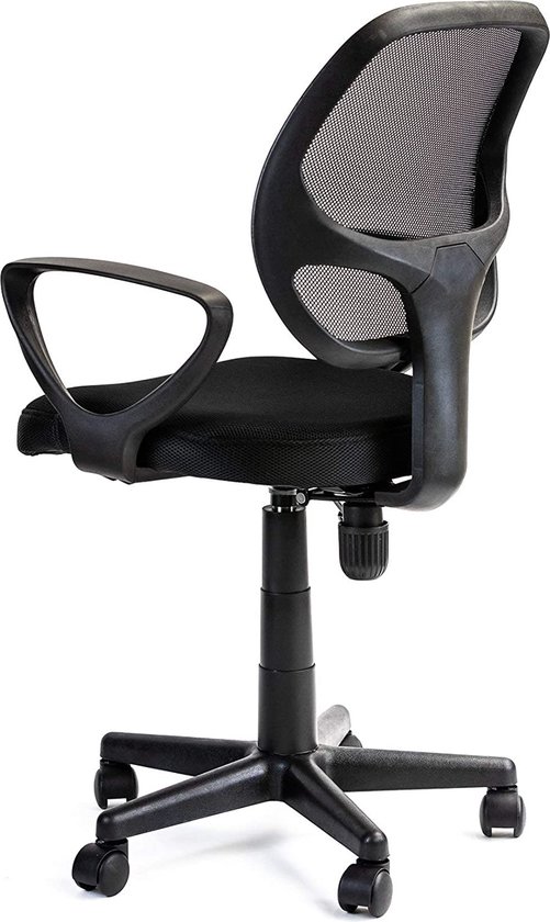 ACAZA Bureaustoel - Zwart - Bureaustoel Kinderen - Stoel - Bureaustoel Kind - Kinderbureaustoel - Verstelbare Hoogte en Rugleuning