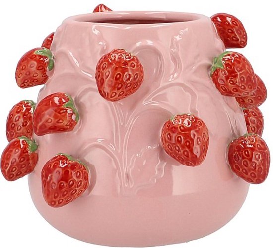 Fruit strawberry light pink pot 24x19cm