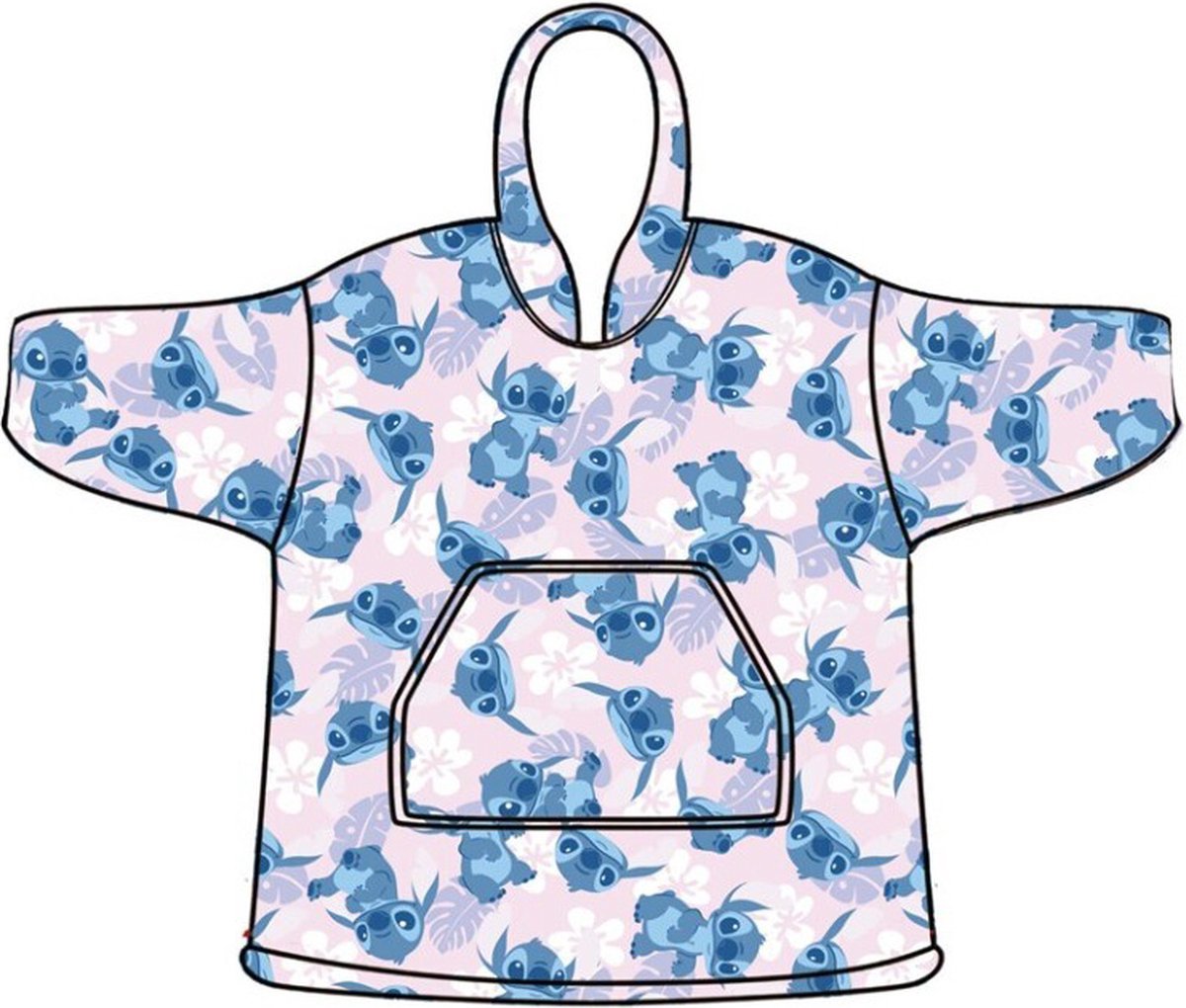 Disney Lilo & Stitch Hoodie Fleece deken, Flower - Kind (3 - 6 jaar) - Polyester