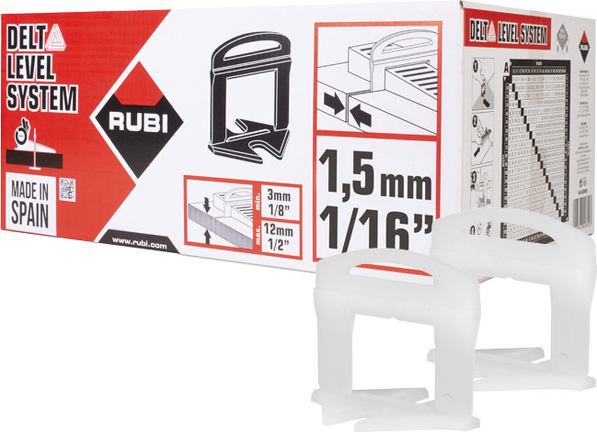 Rubi Levelling Clips 1,5 mm 4800 stuks