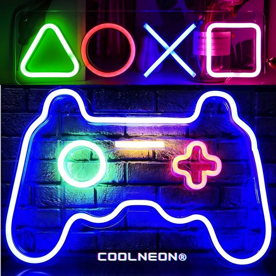 COOLNEON - GAMEROOM SET- Controller lamp + Game Controller Buttons - Playstation Controller Neon Wandlamp
