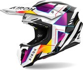 Casque motocross Airoh Twist 3.0 Rainbow brillant noir blanc orange L