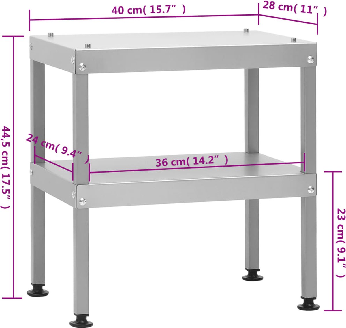 vidaXL - BBQ-rookoven - met - tafel - gegalvaniseerd - staal